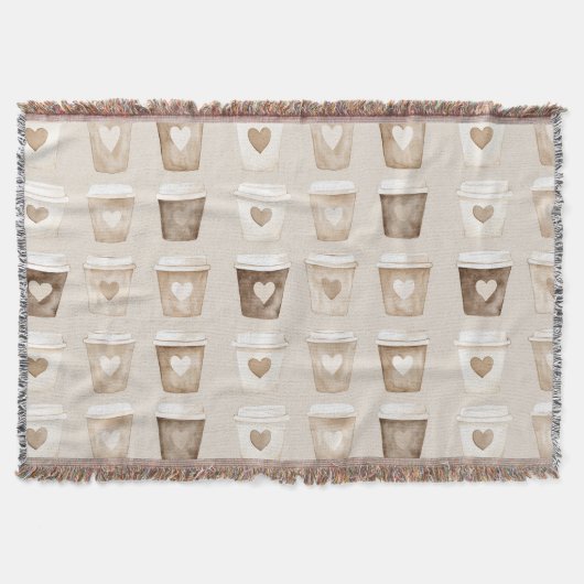 Cream Coffee Heart Cups Decke (Vorderseite)