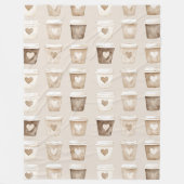 Cream Coffee Heart Cups Fleecedecke (Vorderseite)