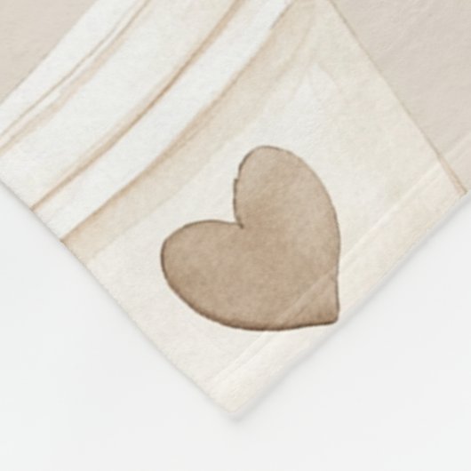 Cream Coffee Heart Cups Fleecedecke (Ecke)
