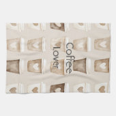 Cream Coffee Heart Cups Geschirrtuch (Horizontal)