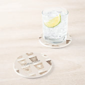 Cream Coffee Heart Cups Getränkeuntersetzer (Seite)