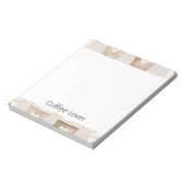 Cream Coffee Heart Cups Notizblock (Rotiert)