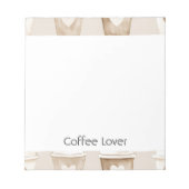 Cream Coffee Heart Cups Notizblock (Vorderseite)