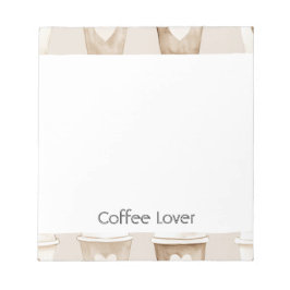Cream Coffee Heart Cups Notizblock