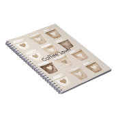 Cream Coffee Heart Cups Notizblock (Rechte Seite)