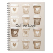 Cream Coffee Heart Cups Notizblock (Vorderseite)