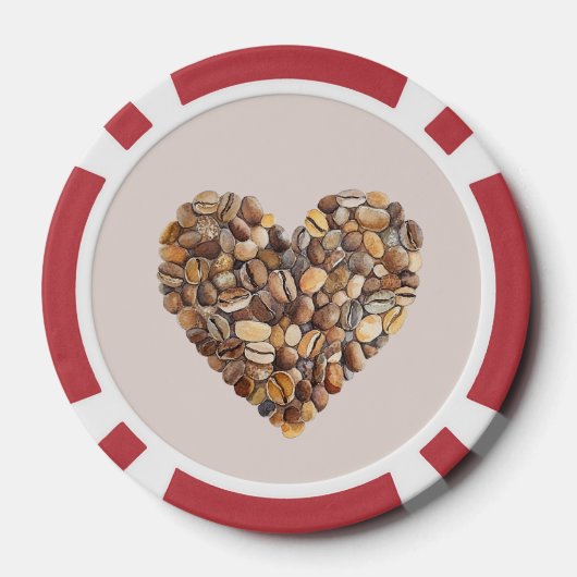 Cream Coffee Heart Cups Pokerchips (Rückseite)