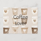 Cream Coffee Heart Cups   Postkarte (Vorderseite)