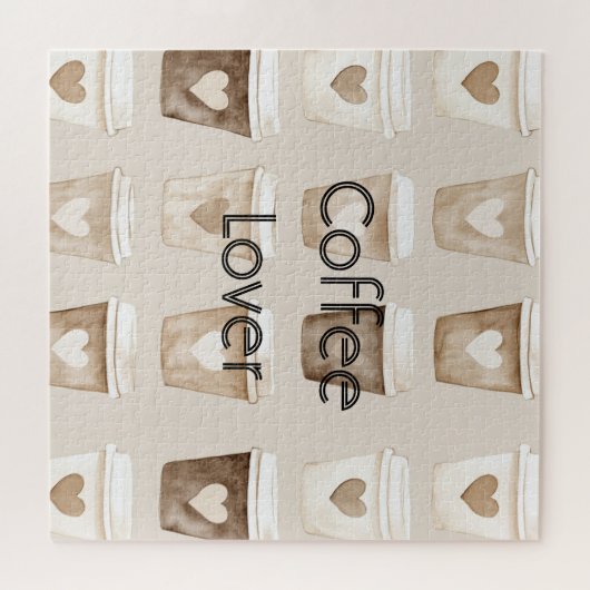 Cream Coffee Heart Cups   Puzzle (Horizontal)