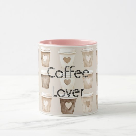 Cream Coffee Heart Cups Tasse (Zentrum)