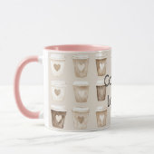 Cream Coffee Heart Cups Tasse (Links)