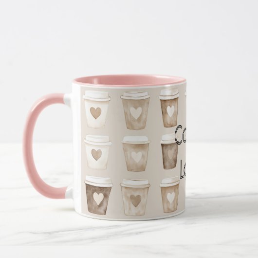 Cream Coffee Heart Cups Tasse (Links)