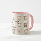 Cream Coffee Heart Cups Tasse (VorderseiteRechts)
