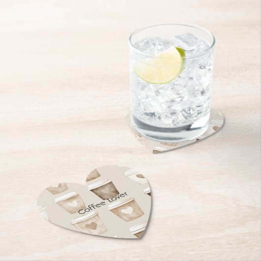 Cream Coffee Heart Cups Untersetzer (Vor Ort)