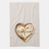 Cream Coffee Heart  Geschirrtuch (Vertikal)