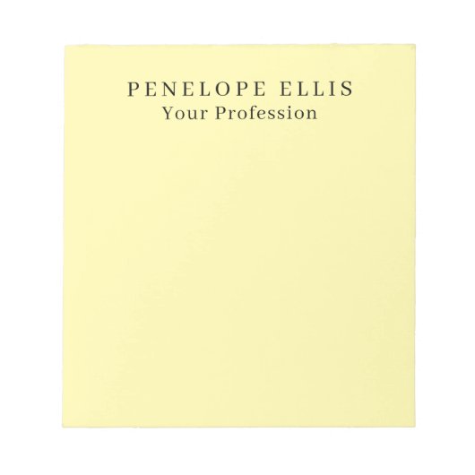 Cream Color Einzigartig Original Classic Beruflich Notizblock (Vorderseite)