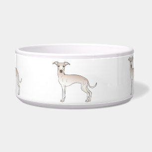 Cream Color Italian Greyhound Niedliche Cartoon Hu Napf