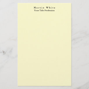Cream Color Schlicht Elegante Beruflich Moderne Briefpapier