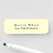Cream Color Schlicht Elegante Beruflich Moderne Namensschild (Beispiel)