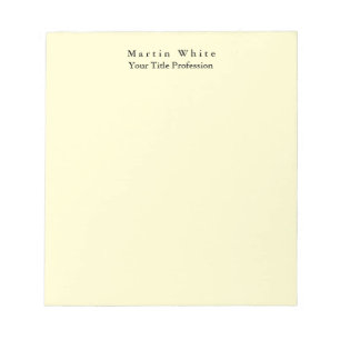 Cream Color Schlicht Elegante Beruflich Moderne Notizblock