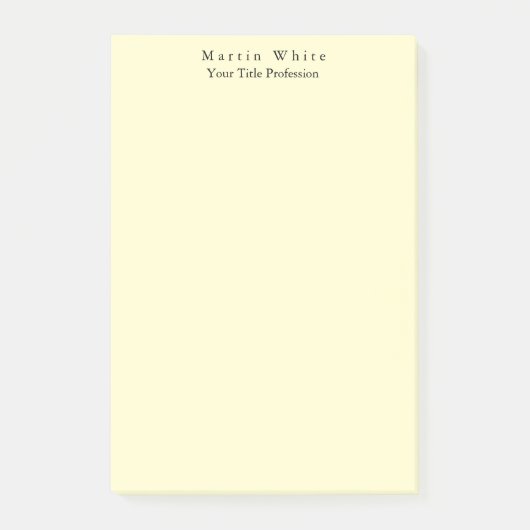 Cream Color Schlicht Elegante Beruflich Moderne Post-it Klebezettel (Vorderseite)