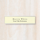 Cream Color Schlicht Elegante Beruflich Moderne Türschild (Vorderseite )
