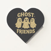 Cream Colored Ghost Friends Spiral Notebook Notizblock (Rückseite)