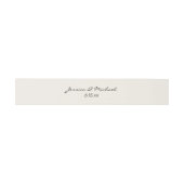 Cream Colored Modern Script Wedding Names Date Einladungsbanderole (Flach)