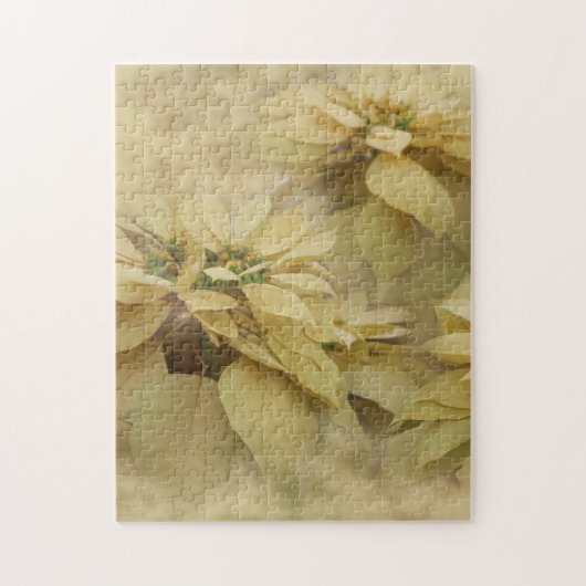 Cream Colored Poinsettias Digitale Kunst Puzzle (Vertikal)