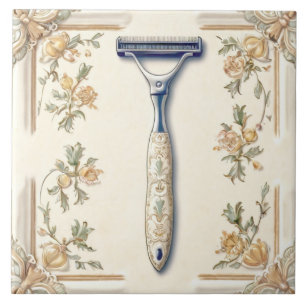 Cream & Coral Shave Razor Shaver Funny Bad Fliese