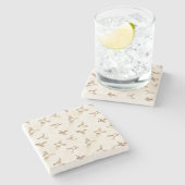 Cream Cottage Vögel Junggesellinnen-Abschiedsparty Steinuntersetzer (Seitenansicht)