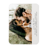 Cream Couple Foto Wedding Save the Date Magnet (Vertikal)