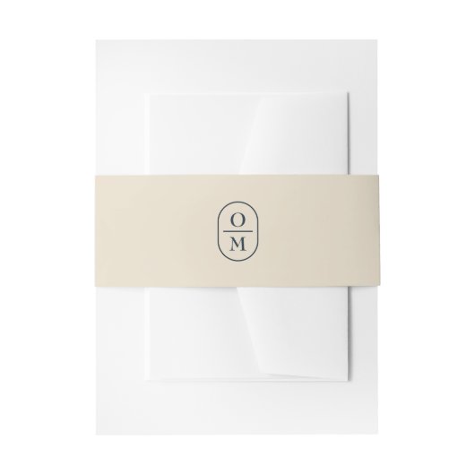 Cream | Couple Monogram Wedding Invitation Einladungsbanderole (Vorderseite Beispiel)
