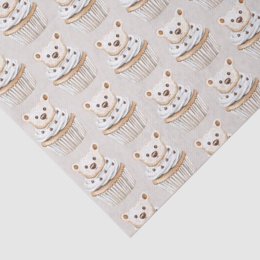 Cream Cupcake Bears Birthday Seidenpapier (Ausschnitt)