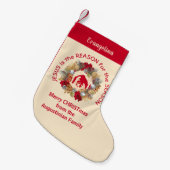 Cream Custom JESUS IST DER GRUND Christlich Kleiner Weihnachtsstrumpf (Vorderansicht (hängend))