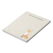 Cream Cute Sweet Orange Fox Notizblock (Rotiert)