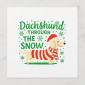 Cream Dachshund Christmas Invitation/Card Einladung (Vorderseite)
