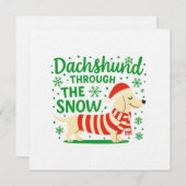 Cream Dachshund Christmas Invitation/Card Einladung (Vorne/Hinten)