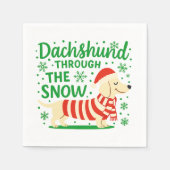 Cream Dachshund Christmas Napkins Serviette (Vorderseite)