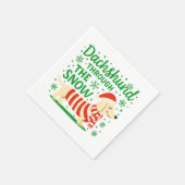 Cream Dachshund Christmas Napkins Serviette (Ecke)