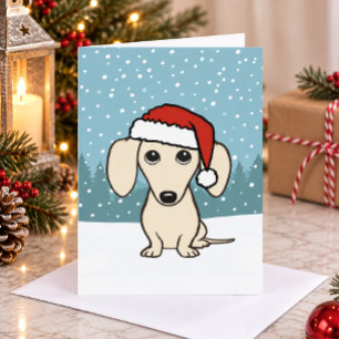 Cream Dachshund Santa Wiener Dog Weihnachten