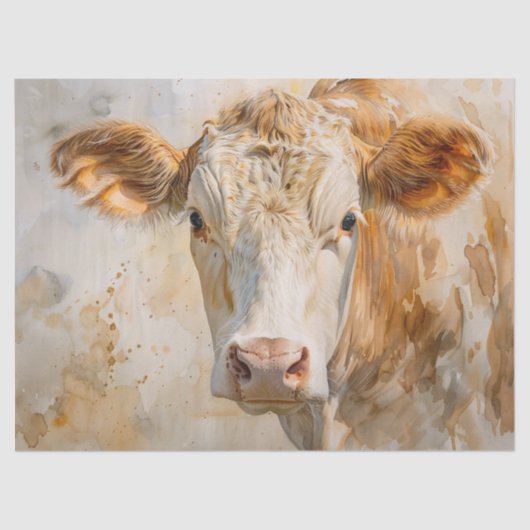 Cream Dairy Cow Decoupage Seidenpapier (Vorderseite)