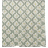 Cream Daisy Blume auf dem Sage Green Duschvorhang (Vorderseite)