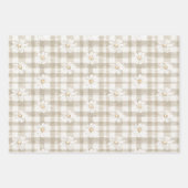 Cream Daisy Floral Bunny Rabbit Birthday Geschenkpapier Set (Vorderseite 2)