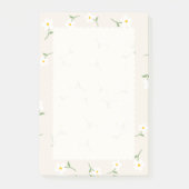Cream Daisy Florale Haftnotizen | Süße Botanik Post-it Klebezettel (Vorderseite)