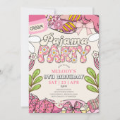 Cream Daisy Pajama Party Birthday Invitation Einladung (Vorderseite)