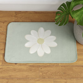 Cream Daisy Sage Green Large Bath Mat Badematte