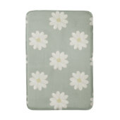 Cream Daisy Sage Green Moderne Blumenmatte Badematte (Vorderseite Vertikal)