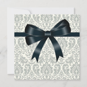 Cream Damask Black Party Einladung