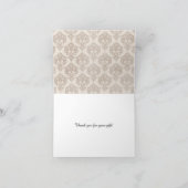 Cream Damask Dankeskarte (Innenseite)